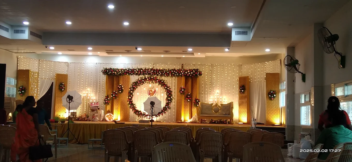 wedding guests enjoying celebration in beautiful venue